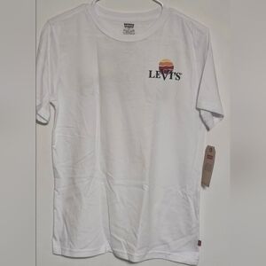 Levi's White Sunset Logo Tee